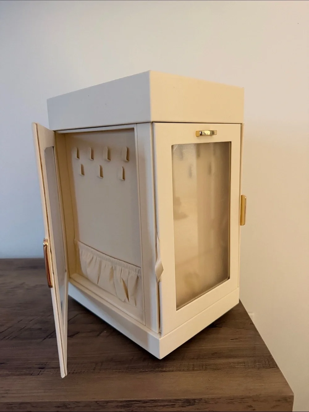 White Jewelry Organizer Cabinet with Clear Display Window